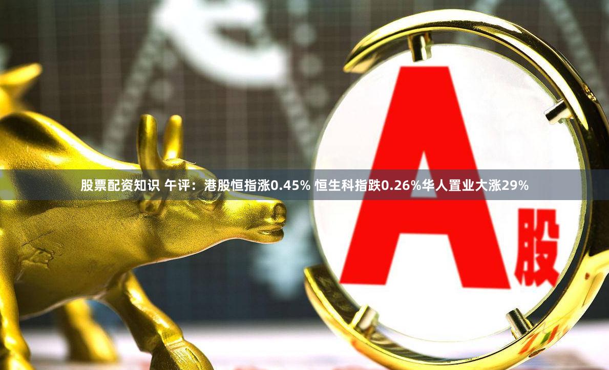 股票配资知识 午评：港股恒指涨0.45% 恒生科指跌0.26%华人置业大涨29%